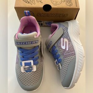 New Skechers Microspec Plus Swirl Sweet Gray/Multi Sneaker 1.5 NIB